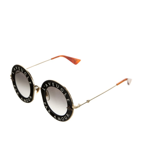 GUCCI L'Aveugle Par Amour Bee Accent Round Sunglasses - Picture 7 of 8